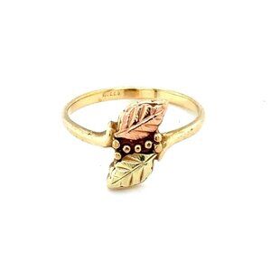 Black Hills 10K Gold Leaf Ring